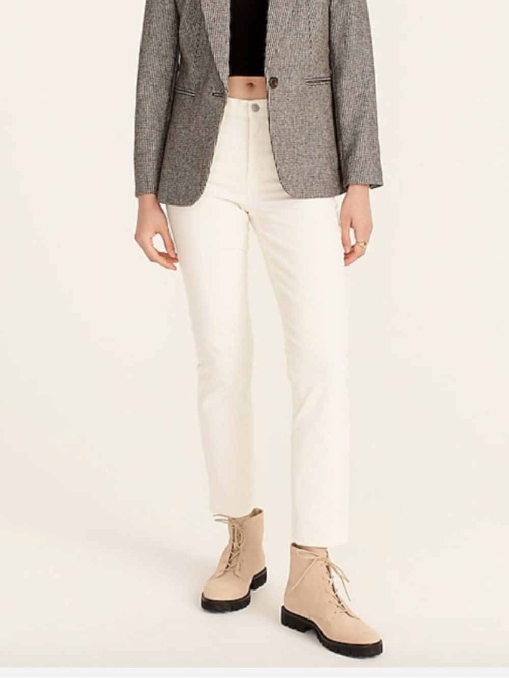 J. crew ivory white vintage slim straight cotton corduroy pant jeans